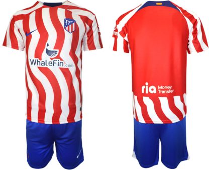 Beställa Fotbollströjor Atlético Madrid Hemmatröja 2023 Herr Kortärmad + Korta byxor