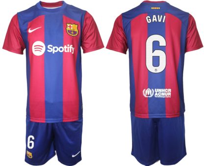 Fotbollströjor Billigt FC Barcelona Hemma tröja Herr 2023-24 med tryck GAVI 6